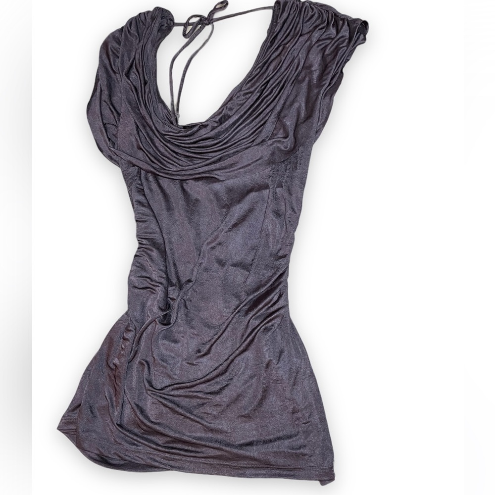 Silver Metallic Tunic Top